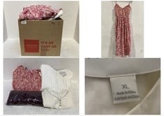 20 X ASSORTED SMALL ADULT CLOTHING ITEMS TO INCLUDE ALINE MAXI ANKLE DRESS PINK FLORAL / WHITE - SIZE S (RRP £133)