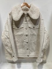 HOLLY COZY DENIM JACKET IVORY - SIZE S - RRP £134