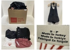 15 X ASSORTED SMALL ADULT CLOTHING ITEMS TO INCLUDE HALTER DENIM SHORTS JUMPSUIT BLACK - SIZE S (RRP £117)