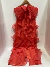 STRAPLESS TIERED TULLE DRESS CORAL - SIZE 10 - RRP £240