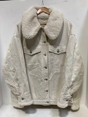 HOLLY COZY DENIM JACKET IVORY - SIZE L - RRP £134