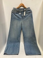 MID RISE WIDE LEG DENIM JEANS LIGHT BLUE - SIZE 28 - RRP £290