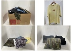 30 X ASSORTED SIZES ADULT CLOTHING ITEMS TO INCLUDE WOODLAND CAMO PULLOVER SWEATSHIRT CAMO GREEN - SIZE L