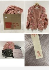 13 X ASSORTED SIZES ADULT CLOTHING ITEMS TO INCLUDE 3D FLOWER MOTIF KNIT CARDIGAN PINK - ALL SIZE