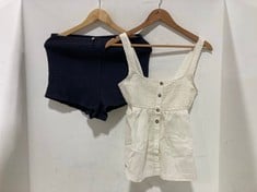 6 X ZOLA SHORT AND TANK TOP SET BLACK - SIZE M TO INCLUDE ZOLA SHORT AND TANK TOP SET WHITE - SIZE XS - TOTAL RRP £616