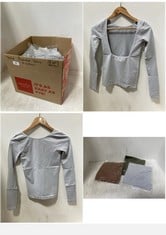 20 X ASSORTED SIZES ADULT CLOTHING ITEMS TO INCLUDE LOW BACK SEAMLESS LONG SLEEVE TOP GREY - SIZE L - TOTAL RRP £800