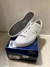 POLO RALPH LAUREN SAYER CANVAS TRAINERS WHITE - SIZE 12