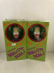 2 X THE SIMPSONS: FEAT PLUSH TALKING KRUSTY DOLL - TOTAL RRP £90