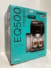 SIEMENS EQ500 BEAN TO CUP FULLY AUTOMATIC FREESTANDING COFFEE MACHINE SILVER / BLACK - MODEL NO. TQ513GB1 - RRP £629