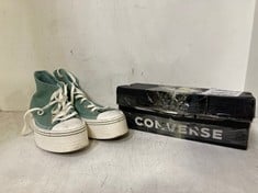 CONVERSE UNISEX HI TRAINER BLACK - SIZE 5 TO INCLUDE CONVERSE ALL STAR MODERN LIFT STITCH SICH HIGH TOPS OFF WHITE / TURQUOISE - SIZE 6 - TOTAL RRP £160