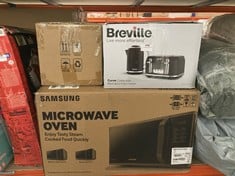 3 X ASSORTED KITCHEN ITEMS TO INCLUDE SAMSUNG MICROWAVE OVEN SILVER - MODEL NO. MS23K3513AK