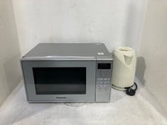 PANASONIC MICROWAVE GRILL OVEN SILVER - MODEL NO. NN-K18JMM TO INCLUDE BREVILLE BOLD KETTLE CREAM - MODEL NO. VKT223