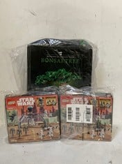 3 X ASSORTED LEGO ITEMS TO INCLUDE LEGO STAR WARS CLONE TROOPER & BATTLE DROID BATTLE PACK 75372