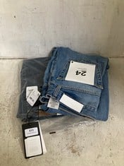 HACIENDA LOOSE BOOT DENIM JEANS BLUE - SIZE 24 TO INCLUDE LEVI'S RIBCAGE STRAIGHT ANKLE PATCH POCKET DENIM JEANS DARK BLUE - SIZE 25 - TOTAL RRP £310