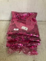 4 X DISCO FEVER SEQUIN MINI SLIP DRESS PINK - SIZE S - TOTAL RRP £352