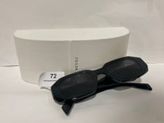 PRADA RECTANGLE ACETATE SUNGLASSES BLACK - RRP £315