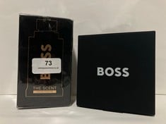 BOSS THE SCENT EAU DE TOILETTE 50 ML TO INCLUDE BOSS GENTS ARES SINGLE BRAIDED BROWN LEATHER BRACELET - RRP £268