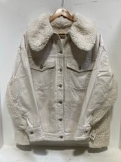 HOLLY COZY DENIM JACKET IVORY - SIZE M - RRP £134