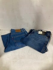 LEVI NOUGHTIES BOOTCUT LOW RISE DENIM JEANS DARK BLUE - SIZE 27 TO INCLUDE LEVI 90'S LONG DENIM SHORT BLUE - SIZE 26 - TOTAL RRP £170