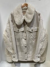 HOLLY COZY DENIM JACKET IVORY - SIZE L - RRP £134