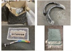 PALLET OF ASSORTED ITEMS TO INCLUDE BATHROOM SIGN (KERBSIDE PALLET DELIVERY)