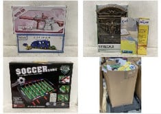 PALLET OF ASSORTED ITEMS TO INCLUDE SOCCER FOOTBALL GAME, AVERY MINI ORGANISING LABELS IN WHITE (KERBSIDE PALLET DELIVERY)