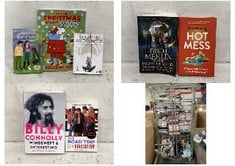 CAGE OF ASSORTED BOOKS TO INCLUDE BILLY CONNOLLY WINDSWEPT & INTERESTING BOOK (CAGE NOT INCLUDED) (KERBSIDE PALLET DELIVERY)