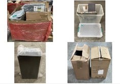 PALLET OF ASSORTED ITEMS TO INCLUDE LARGE PLASTIC STORAGE BOX (KERBSIDE PALLET DELIVERY)