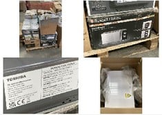 PALLET OF ASSORTED APPLIANCES TO INCLUDE RUSSELL HOBBS COMPACT BLACK MANUAL MICROWAVE (KERBSIDE PALLET DELIVERY)