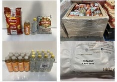 PALLET OF ASSORTED FOOD/DRINKS TO INCLUDE LEMON & LIME FLAVORED WATER - BBE NOV 2024 (COLLECTION ONLY)