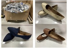 PALLET OF ASSORTED SHOES TO INCLUDE GOLD BALLET PUMPS, BROWN BALLET PUMPS (KERBSIDE PALLET DELIVERY)