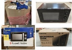 PALLET OF ASSORTED MICROWAVES TO INCLUDE COMFEE MICROWAVE IN BLACK (KERBSIDE PALLET DELIVERY)