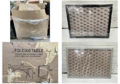 PALLET OF ASSORTED ITEMS TO INCLUDE FOLDING TABLE (KERBSIDE PALLET DELIVERY)