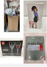 PALLET OF ASSORTED ITEMS TO INCLUDE MELODIA 6 GLASSES 28CL (KERBSIDE PALLET DELIVERY)