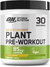 7 X OPTIMUM NUTRITION GOLD STANDARD PLANT PRE-WORKOUT, PLANT BASEDPOWDER WITH CAFFEINE, VEGAN FOOD SUPPLEMENT FOR MEN AND WOMEN, LEMON LIMEADE FLAVOUR, 30 SERVINGS, 240 G.