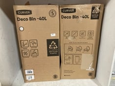 2 X CURVER 40L DECO BIN .