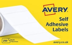 59 X AVERY ADDRESS MAILING LABELS ON A ROLL, 250 PER ROLL, (AL01), WHITE.