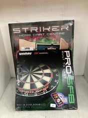 STRIKER HOME DART CENTRE TO INCLUDE WINMAU PRO SFB DART BOARD .