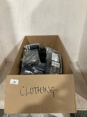 BOX OF ASSORTED CLOTHING TO INCLUDE ADDIDAS SOCKS