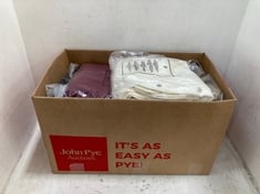 BOX OF ASSORTED ADULTS CLOTHING TO INCLUDE GREY DINNER JACKET