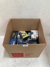 QTY OF ITEMS TO INCLUDE BOX OF ASSORTED BIKE ACCESSORIES TO INCLUDE 300PSI BIKE PUMP, CLINIQUE MOISTURE SURGE 100H AUTO-REPLENISHING HYDRATOR.