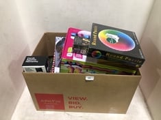 BOX OF ASSORTED TOYS TO INCLUDE CARDS AGAINST HUMANITY