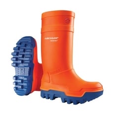 1 X DUNLOP PUROFORT THERMO+ - UNISEX FULL SAFETY WATERPROOF WORK BOOTS, ORANGE/BLUE, ANTISTATIC AND SLIP-RESISTANT WELLIES WITH STEEL TOECAP FOR OUTDOOR, FARM AND INDUSTRIAL WORK - EU43, UK9.