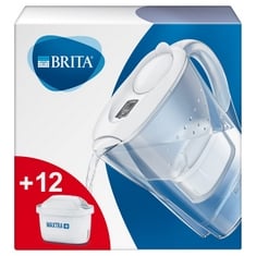 BOX OF ASSORTED ITEMS TO INCLUDE BRITA MARELLA FRIDGE WATER FILTER JUG, 2.4 L - WHITE. ANNUAL PACK, INCLUDES 12 X MAXTRA+ FILTER CARTRIDGES FOR REDUCTION OF CHLORINE, LIMESCALE AND IMPURITIES - NOW I