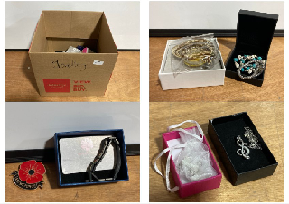 BOX OF ASSORTED JEWELLERY TO INCLUDE KIARAH PENDANT CHOKER.