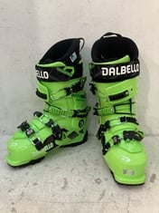 DALBELLO PANTERRA 120 GW MS SIZE 6 1/2 SKI BOOTS IN LIME.