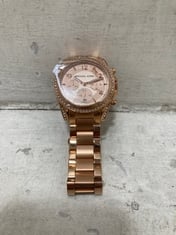 1 X MICHAEL KORS WOMENS WATCH IN PINK STEEL- RRP £153.00.