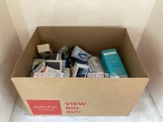 BOX OF ASSORTED HEALTH AND BEAUTY PRODUCTS TO INCLUDE NIVEA SENSITIVE SHOWER GEL .