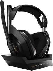 ASTRA A50 WIRELESS HEADSET + BASE STATION GAMING ACCESSORY (ORIGINAL RRP - £319.99) IN BLACK. (WITH BOX) [JPTC72602]