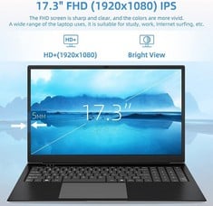 SGIN X17 512 GB LAPTOP (ORIGINAL RRP - £229) IN BLACK. (WITH BOX SMASHED SCREEN). CELERON, 12 GB RAM, 17.3" SCREEN [JPTC72458]